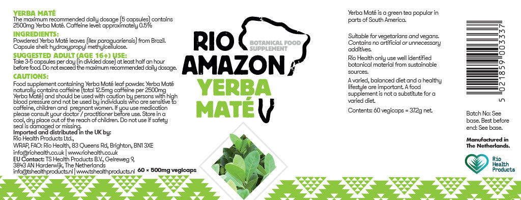 Rio Amazon Yerba Maté 500mg Veg Capsules