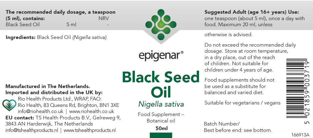 Epigenar Cold-Pressed Black Seed Oil - 50ml