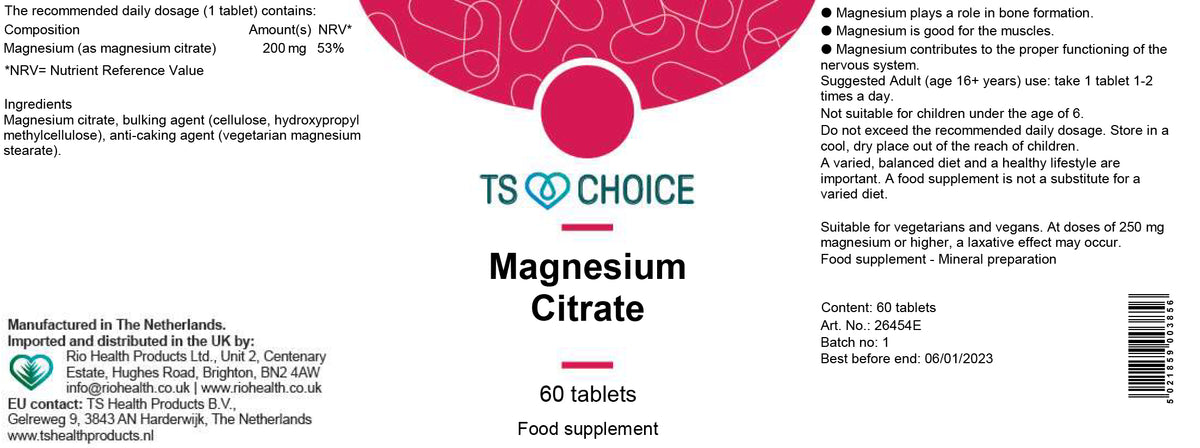 TS Choice Magnesium Citrate 60 Tablets