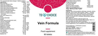 TS Choice Vein Formula 90 Tablets – BBE 31/05/2027