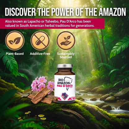 Rio Amazon Pau d’Arco Bark 5:1 Extract 500mg Veg Capsules