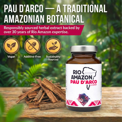 Rio Amazon Pau d’Arco Bark 5:1 Extract 500mg Veg Capsules