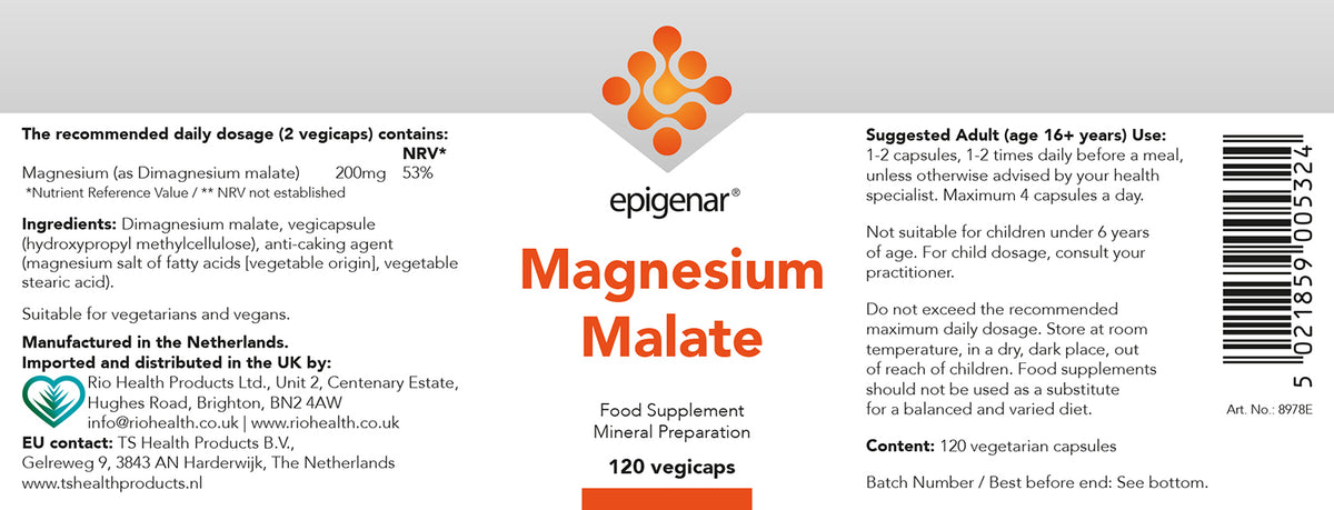 Epigenar Magnesium Malate 120 Veg Capsules