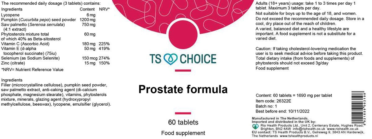 TS Choice Prostate Formula 60 Tablets