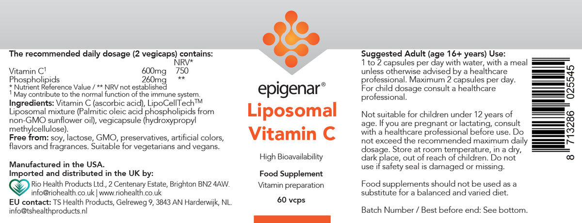 Epigenar Liposomal Vitamin C - 60 Capsules