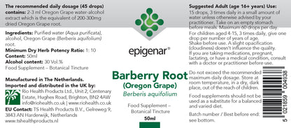 Epigenar Barberry Root (Oregon Grape) Tincture - 50ml