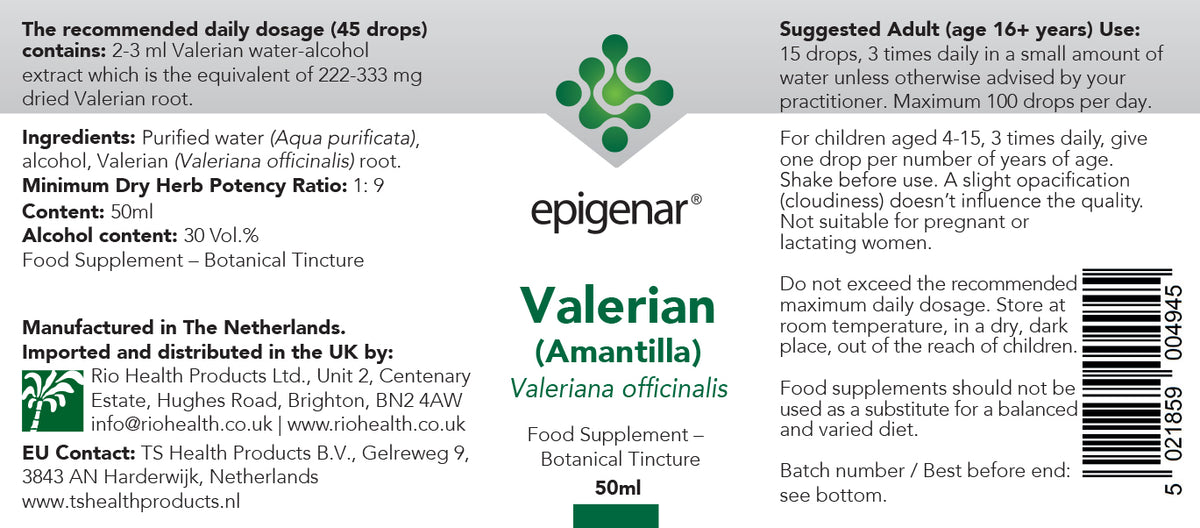 Epigenar Valerian (Amantilla) Tincture - 50ml