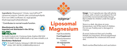Epigenar Liposomal Magnesium - 60 Veg Capsules