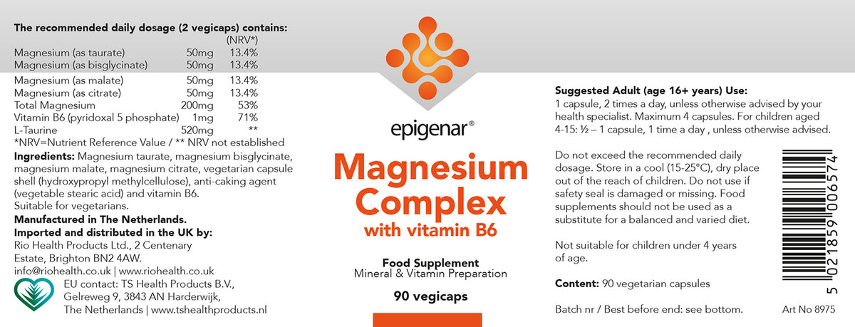 Epigenar Magnesium Complex 200mg - 90 Capsules